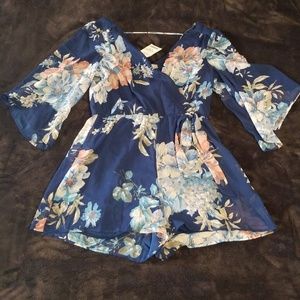 Bailey blue Navy romper